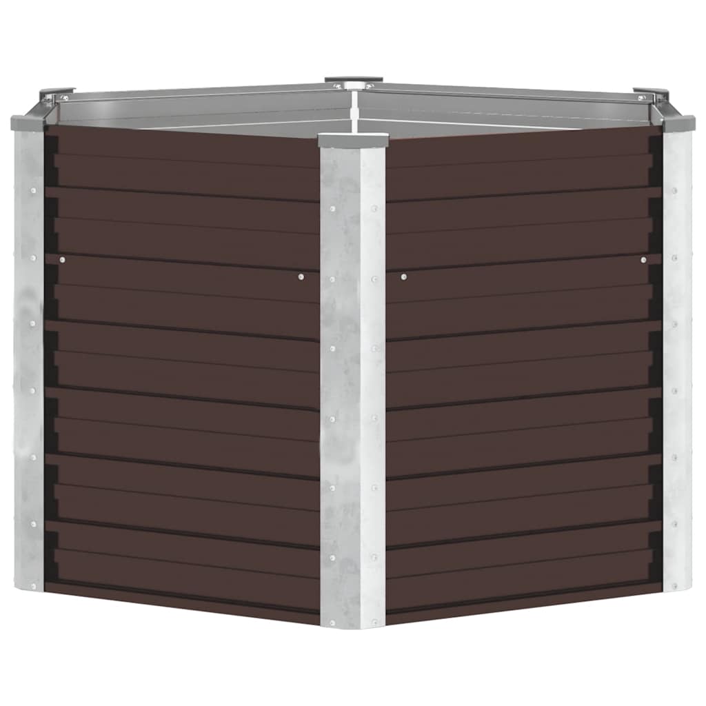 Garten-Hochbeet Braun 129 x 129 x 77 cm Verzinkter Stahl