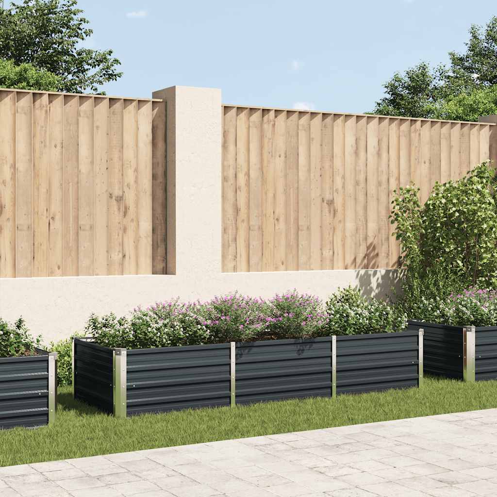 Garten-Hochbeet Anthrazit 240 x 80 x 45 cm Verzinkter Stahl