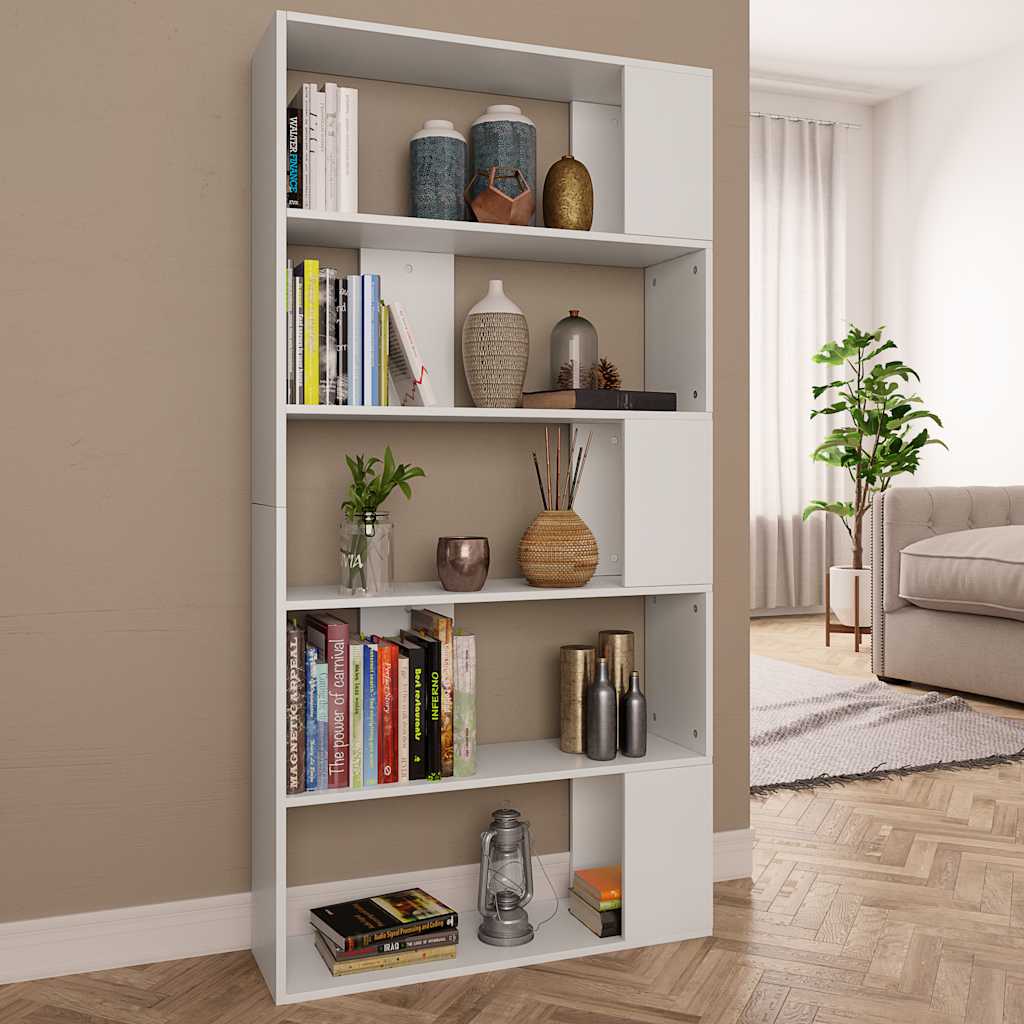 Bücherregal/Raumteiler Weiß 80x24x159 cm Holzwerkstoff