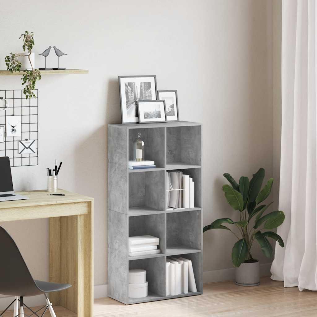 Bücherregal/Sideboard Betongrau 66×30×130 cm Holzwerkstoff