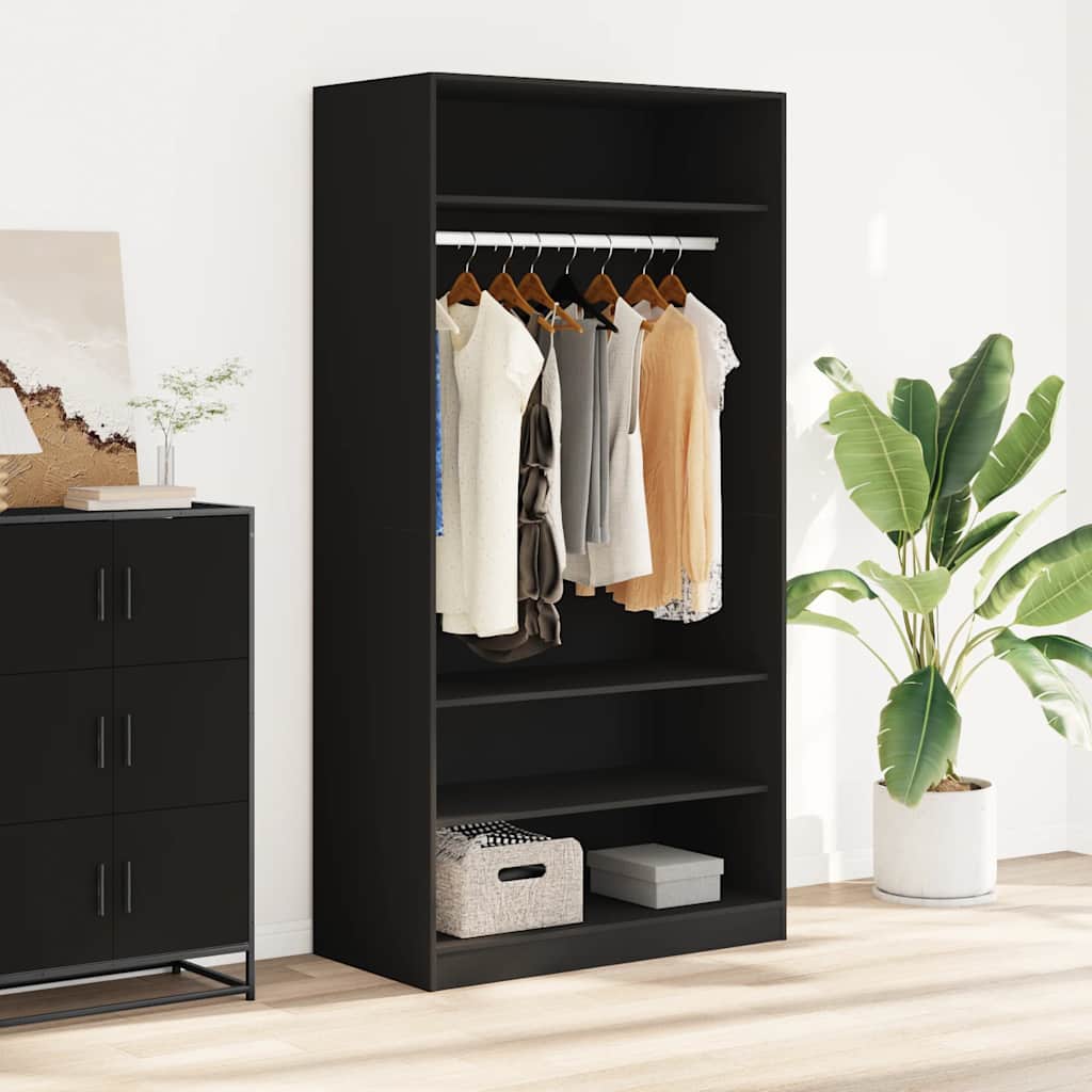 Kleiderschrank Schwarz 100x50x200 cm Holzwerkstoff