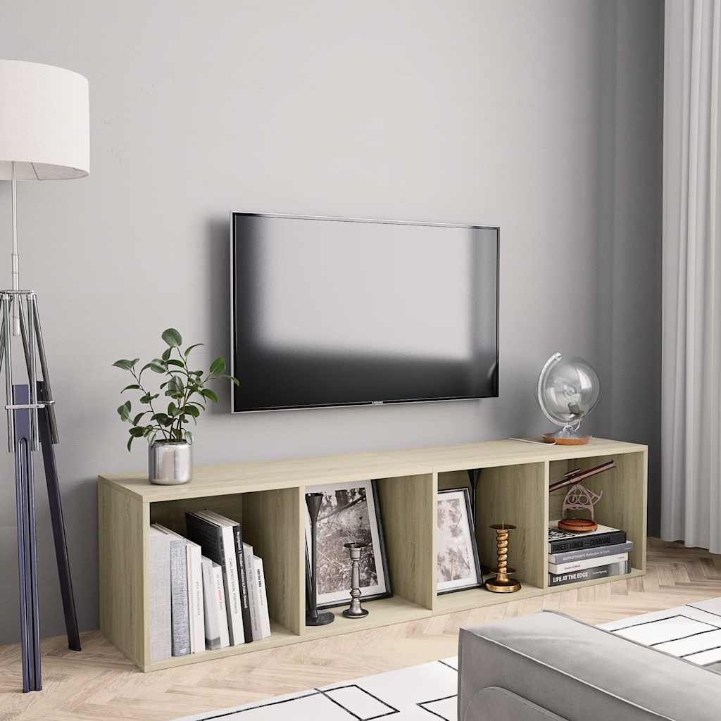 Bücherregal/TV-Schrank Sonoma-Eiche 143×30×36 cm