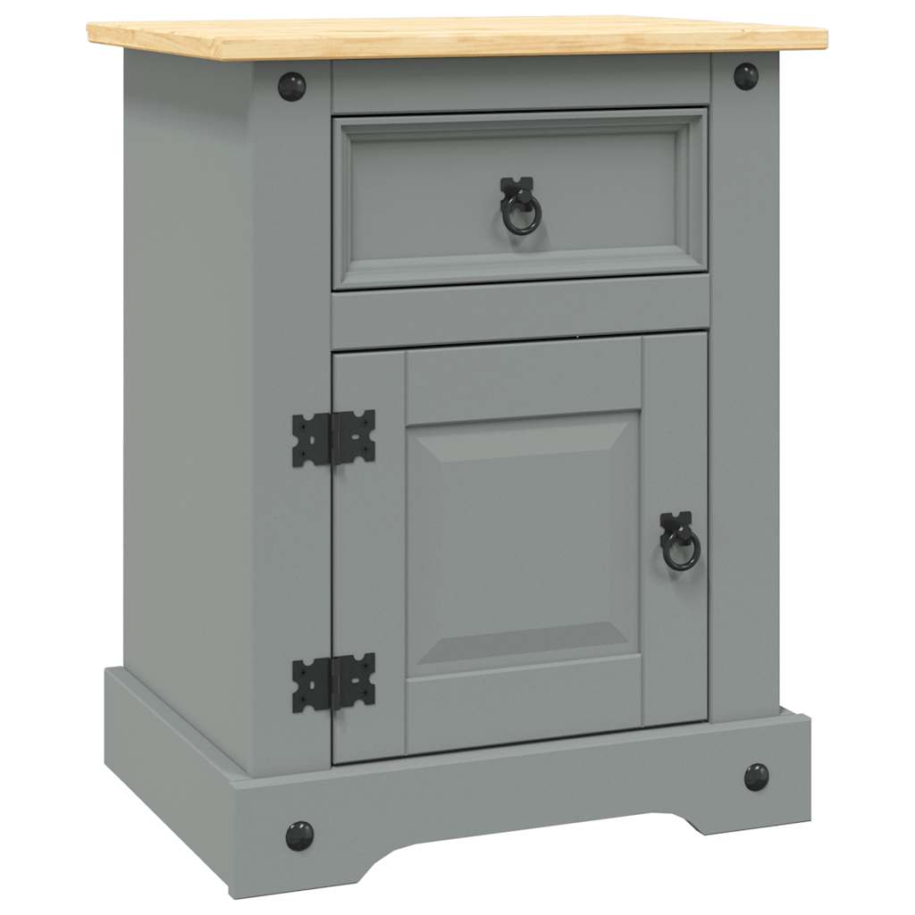 Nachttisch im Mexiko-Stil Corona Kiefernholz Grau 53x39x67 cm