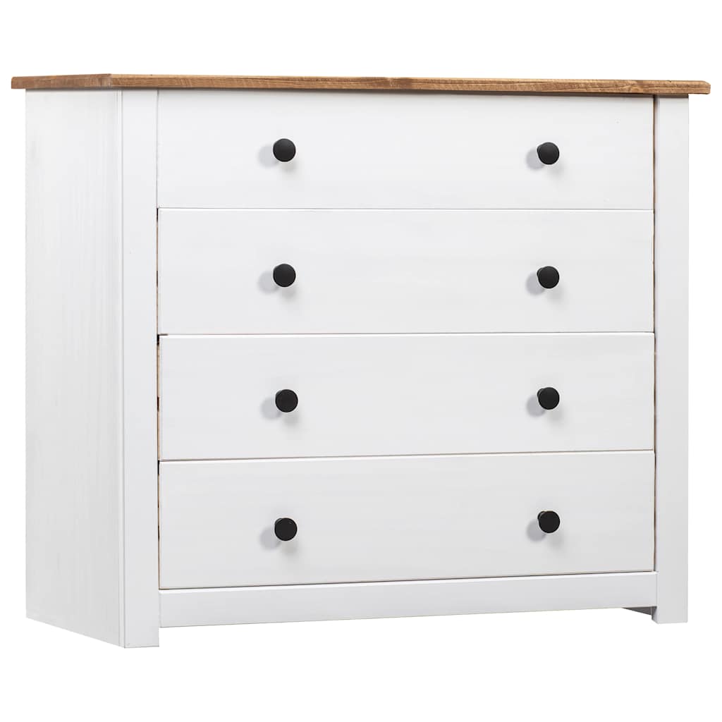 Beistellschrank Weiß 80×40×73 cm Panama-Kiefer
