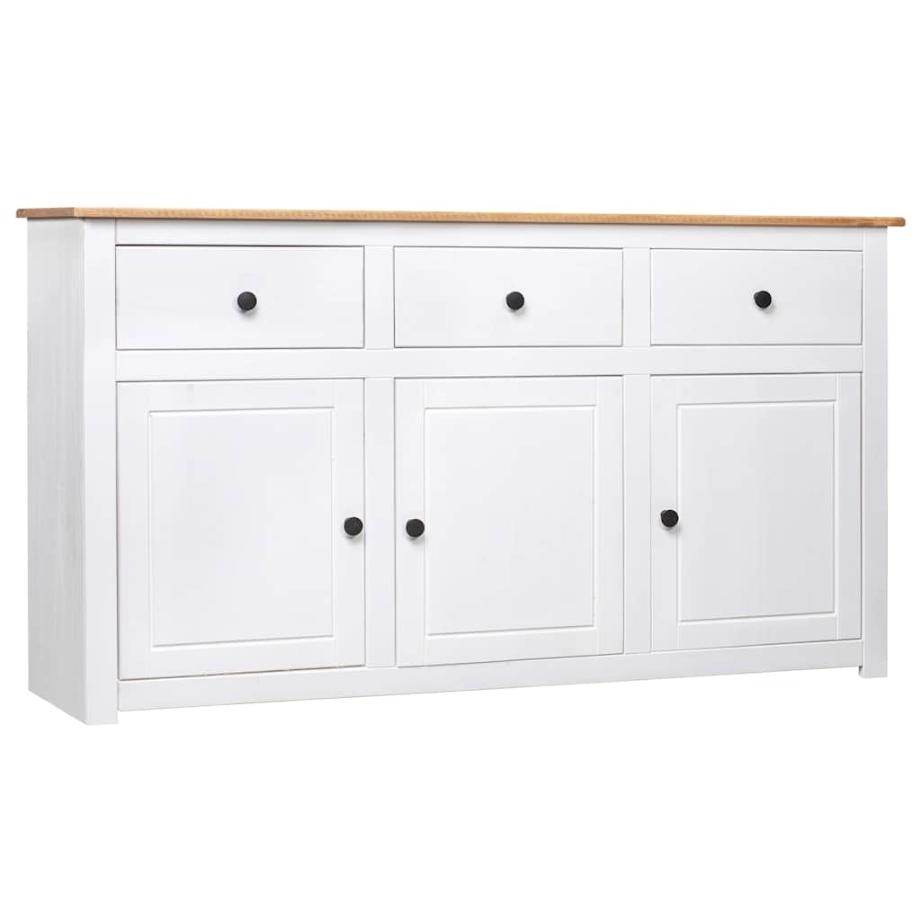 Sideboard Weiß 135x40x80 cm Kiefernholz Panama