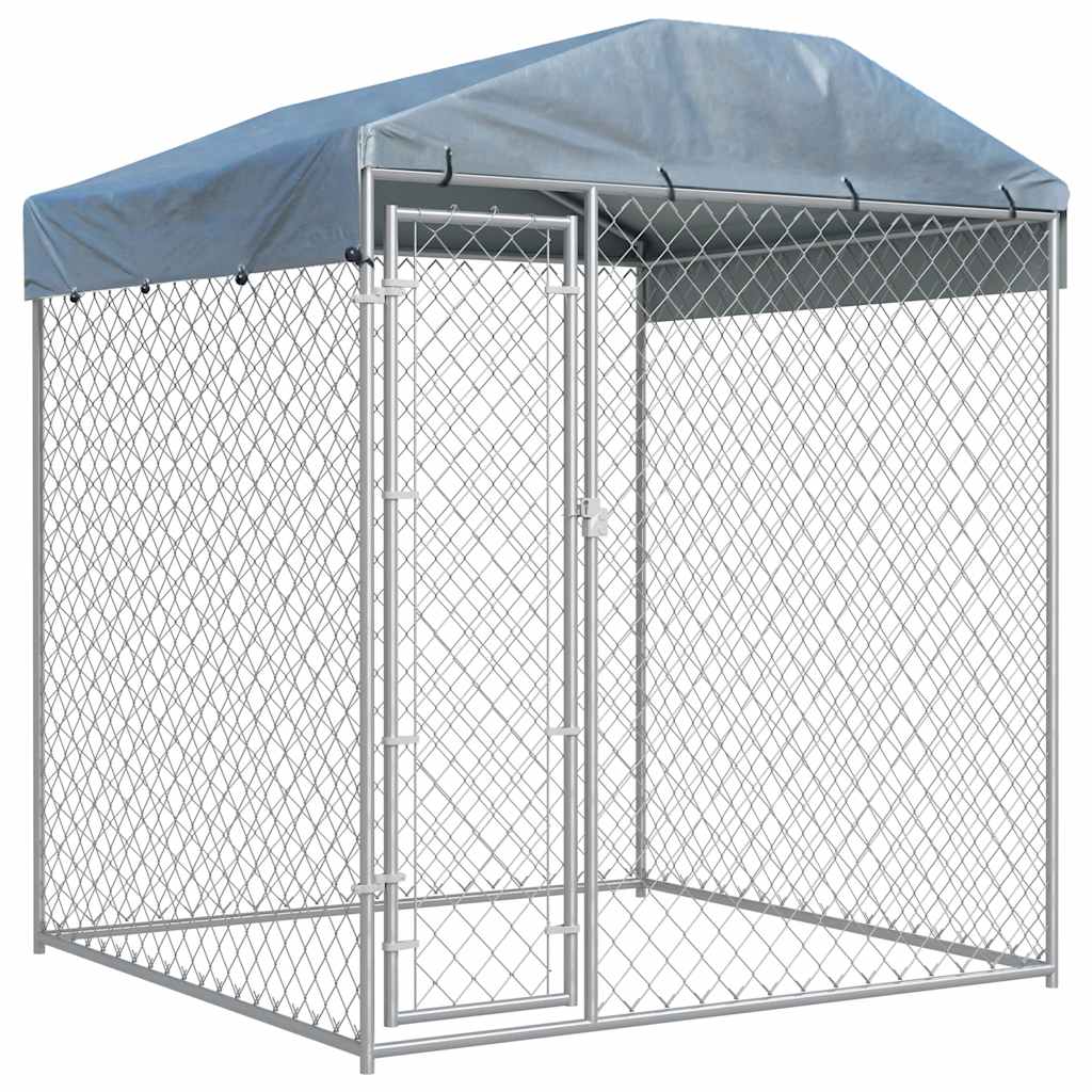 Outdoor-Hundezwinger mit Überdachung 193x193x225 cm
