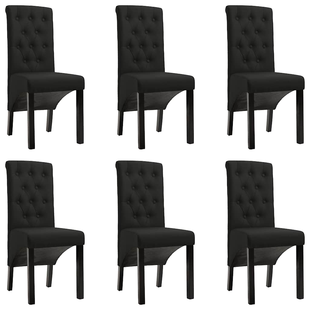 Esszimmerstühle 6 Stk. Schwarz Stoff