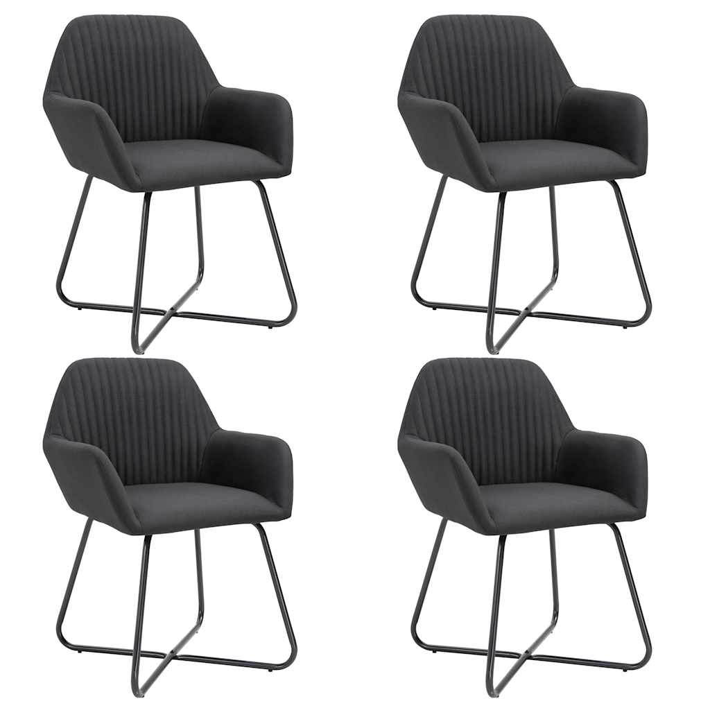 Esszimmerstühle 4 Stk. Schwarz Stoff