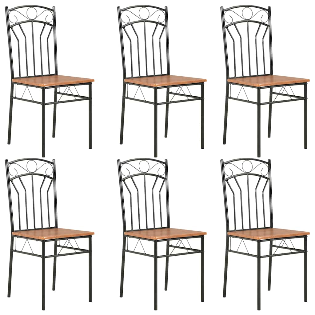 Esszimmerstühle 6 Stk. Braun MDF