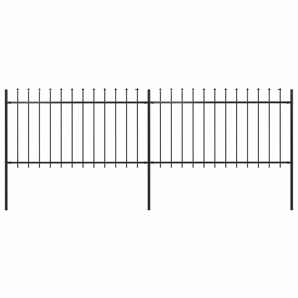 Gartenzaun mit Speerspitze Stahl 337 x 100 cm Schwarz