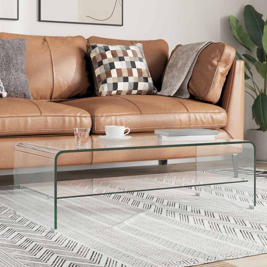 Couchtisch Transparent 98×45×31 cm Hartglas