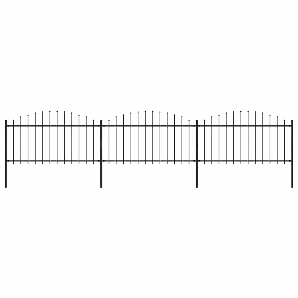 Gartenzaun mit Speerspitze Stahl 504 x 150 cm Schwarz
