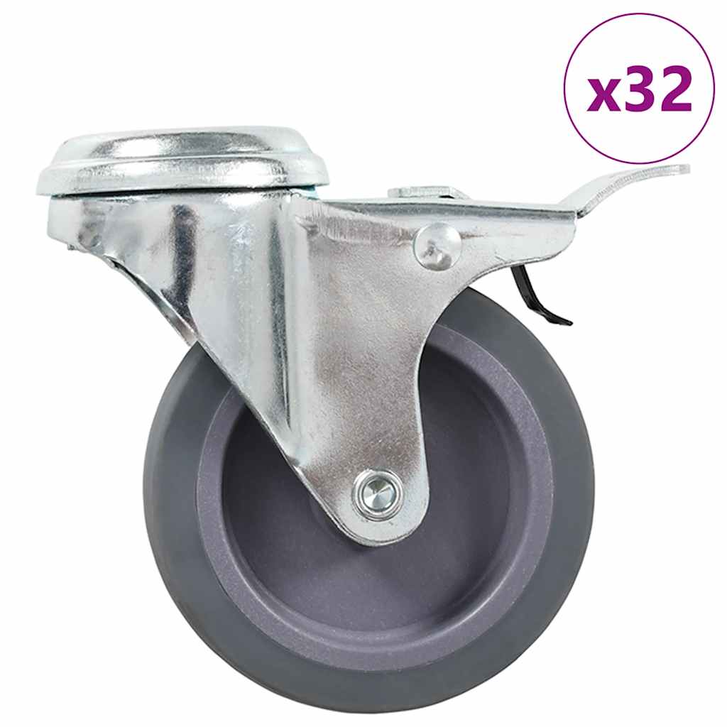 32 Stk. Lenkrollen mit Rückenloch 75 mm