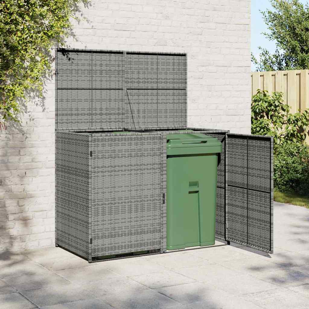 Mülltonnenbox für 2 Tonnen Poly Rattan Anthrazit 148×77×111 cm