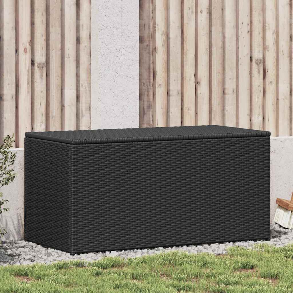 Gartenbox Poly Rattan 100x50x50 cm Schwarz