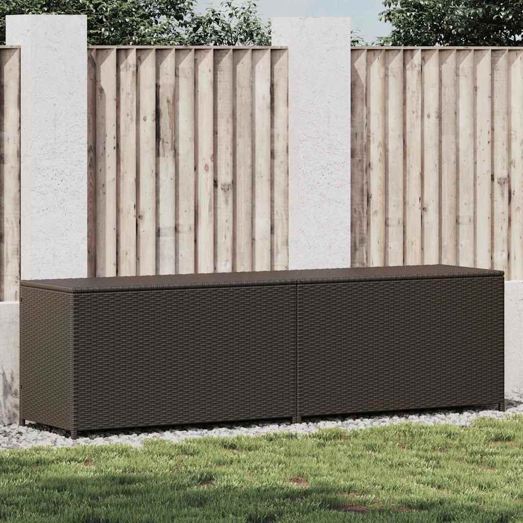 Gartenbox Poly Rattan 200x50x60 cm Braun