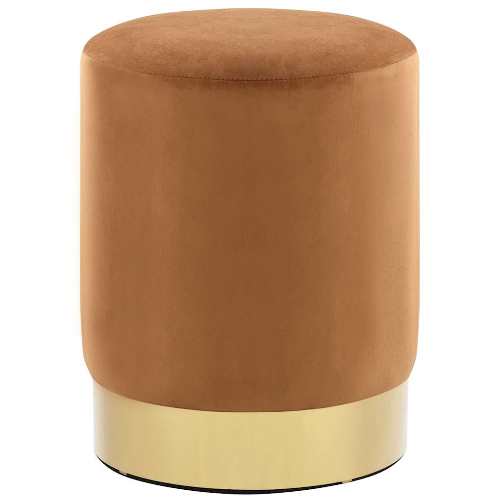 Hocker Braun und Golden Samt 28 x 36 cm