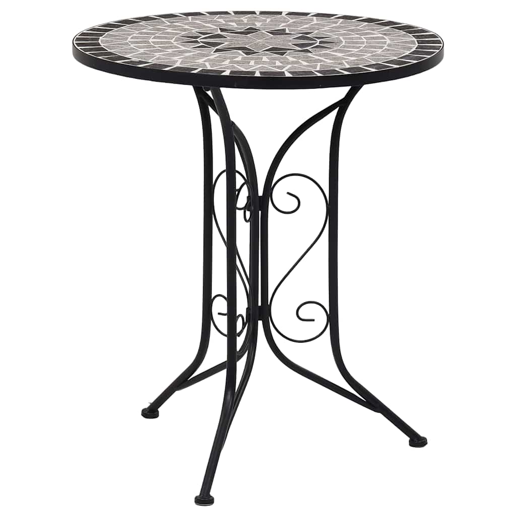 Mosaik-Bistrotisch Grau 60 cm Keramik