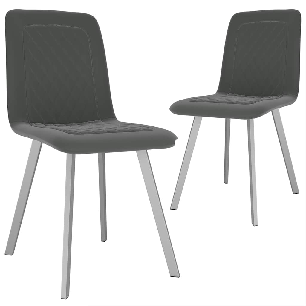 Esszimmerstühle 2 Stk. Grau Samt