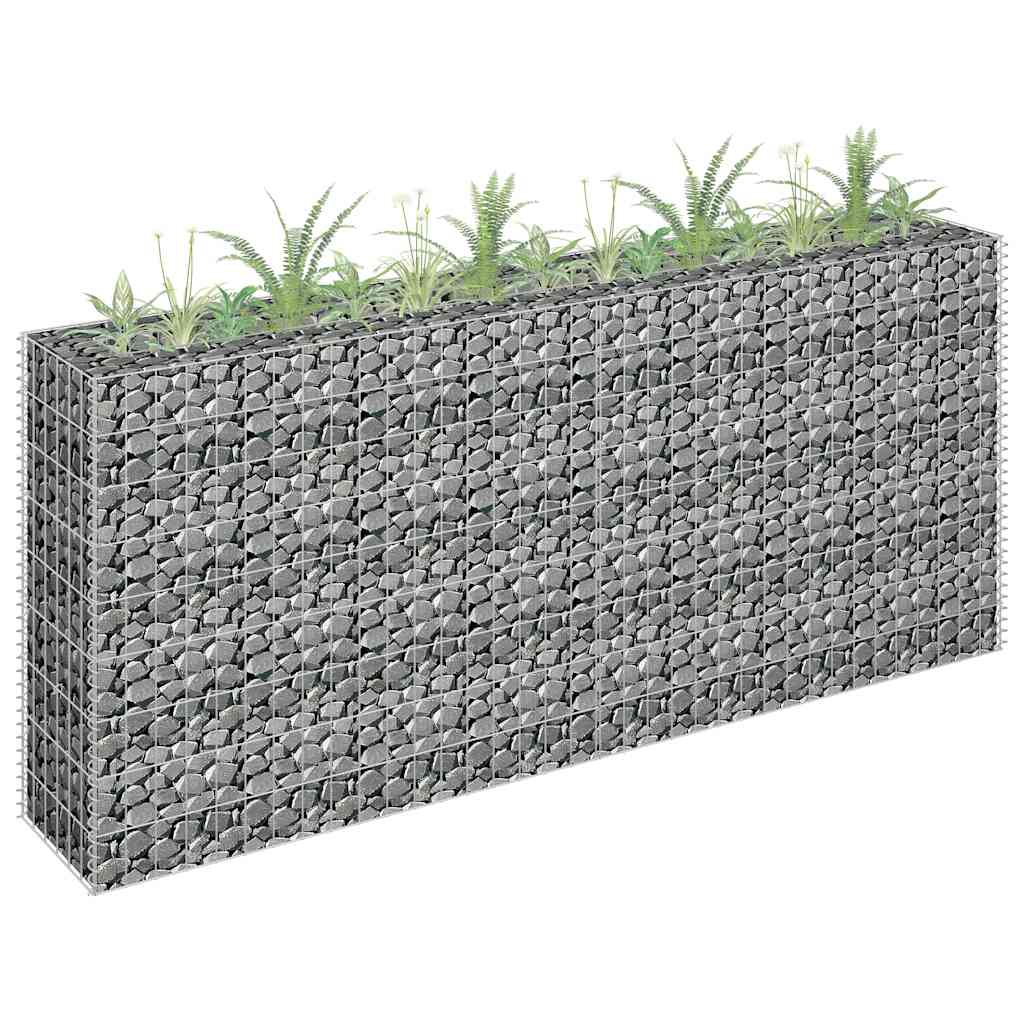 Gabionen-Hochbeet Verzinkter Stahl 180×30×90 cm