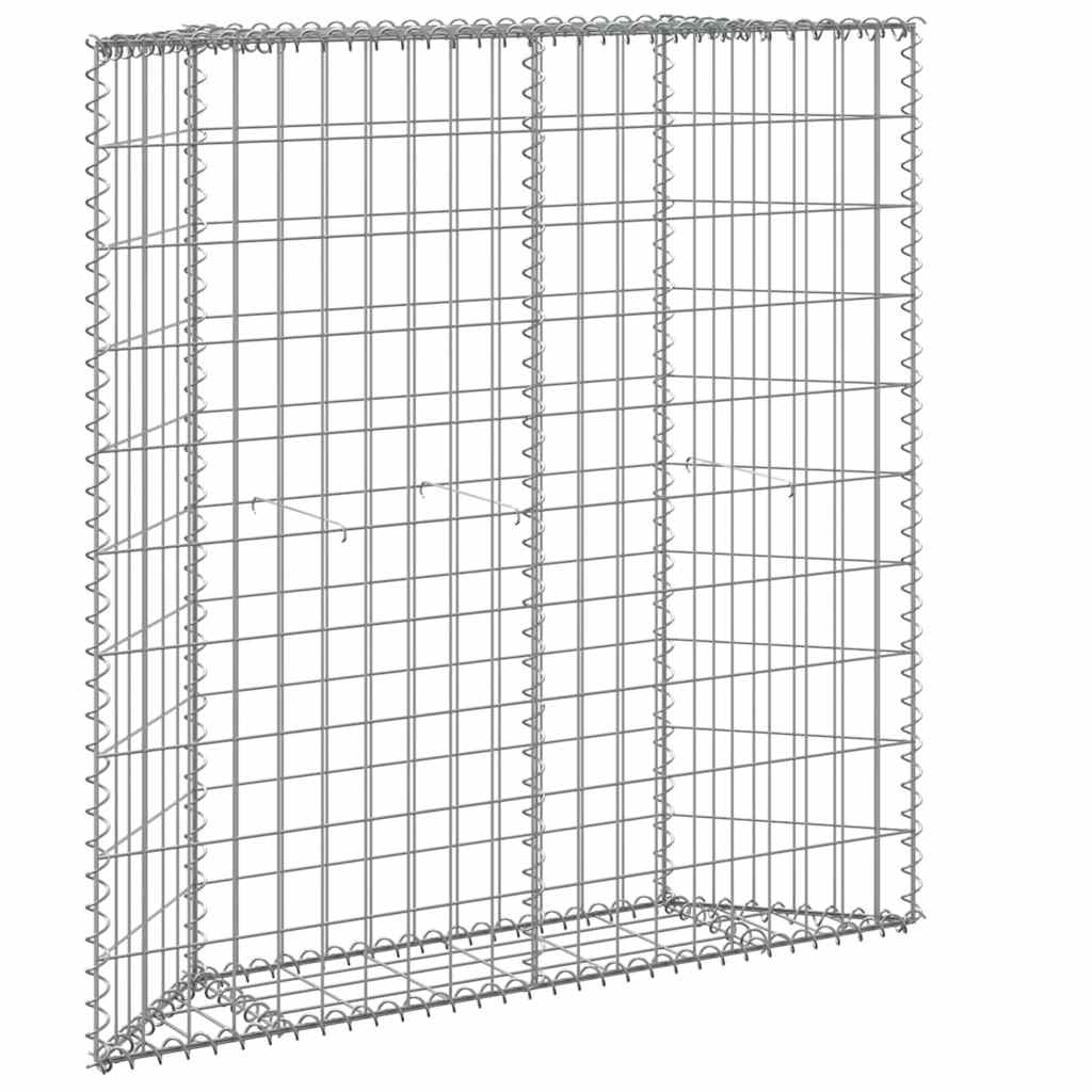Gabionen-Hochbeet Trapezform Verzinkter Stahl 100x20x100 cm