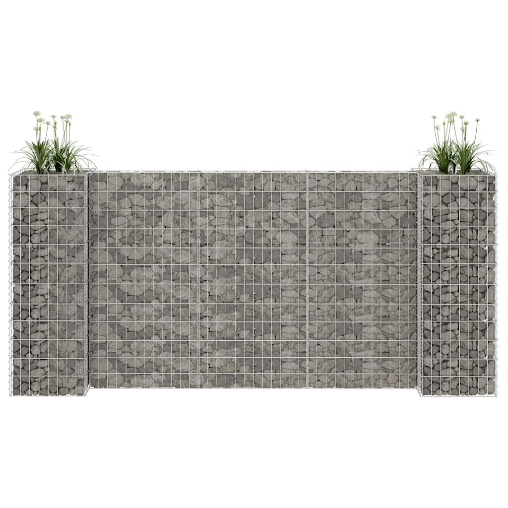 H-förmiger Gabionen-Pflanzkorb Stahldraht 260x40x120 cm