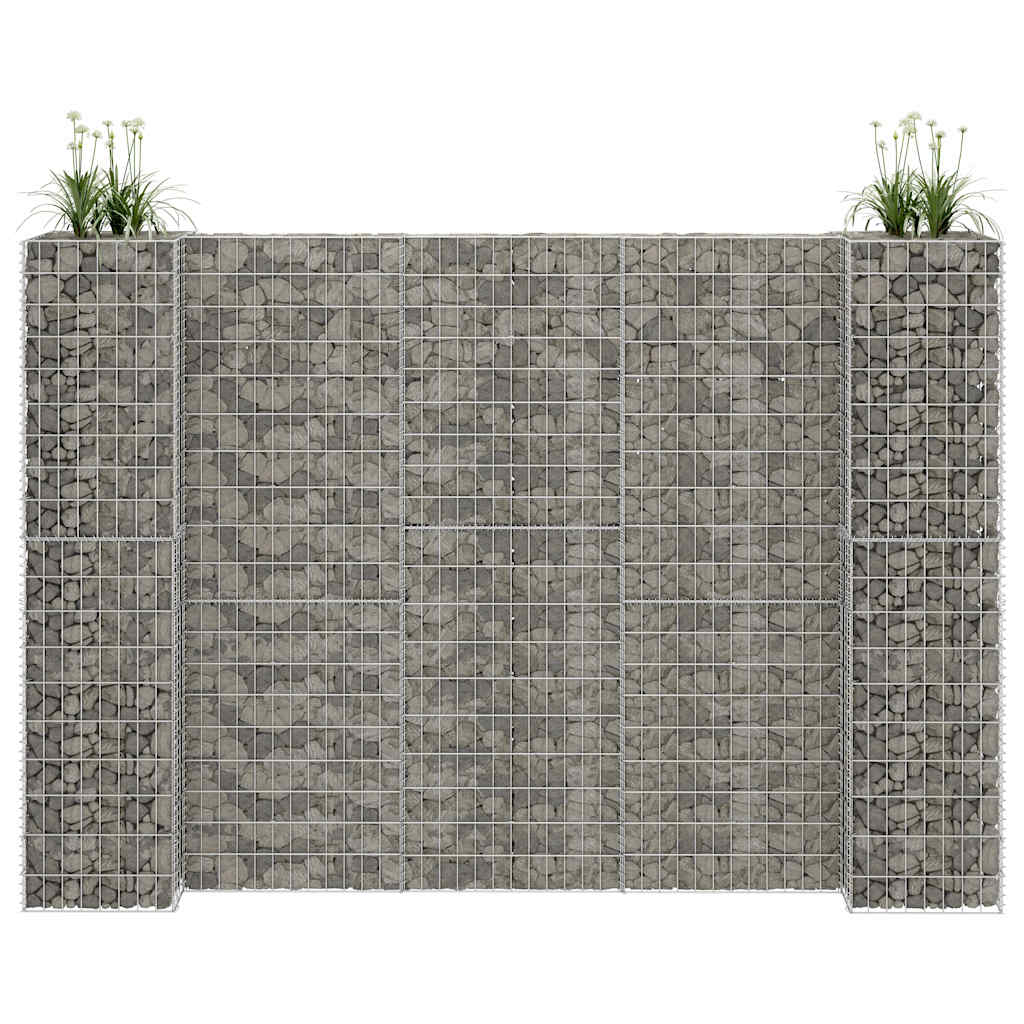 H-förmiger Gabionen-Pflanzkorb Stahldraht 260x40x200 cm
