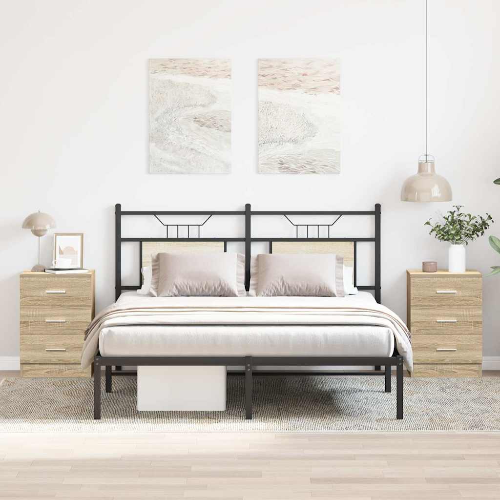 Nachttische 2 Stk. Sonoma-Eiche 38x35x56 cm Holzwerkstoff