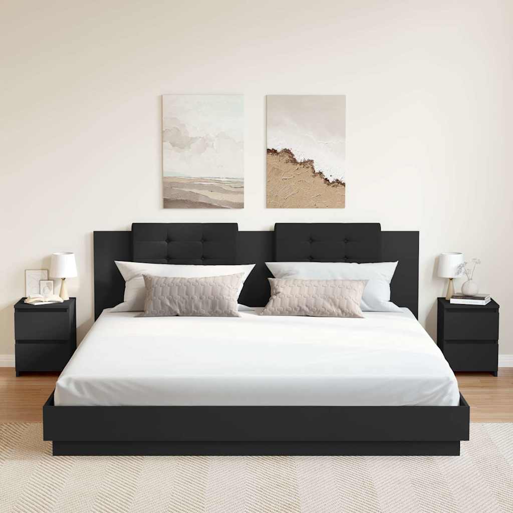Nachttische 2 Stk. Schwarz 30×30×40 cm Holzwerkstoff