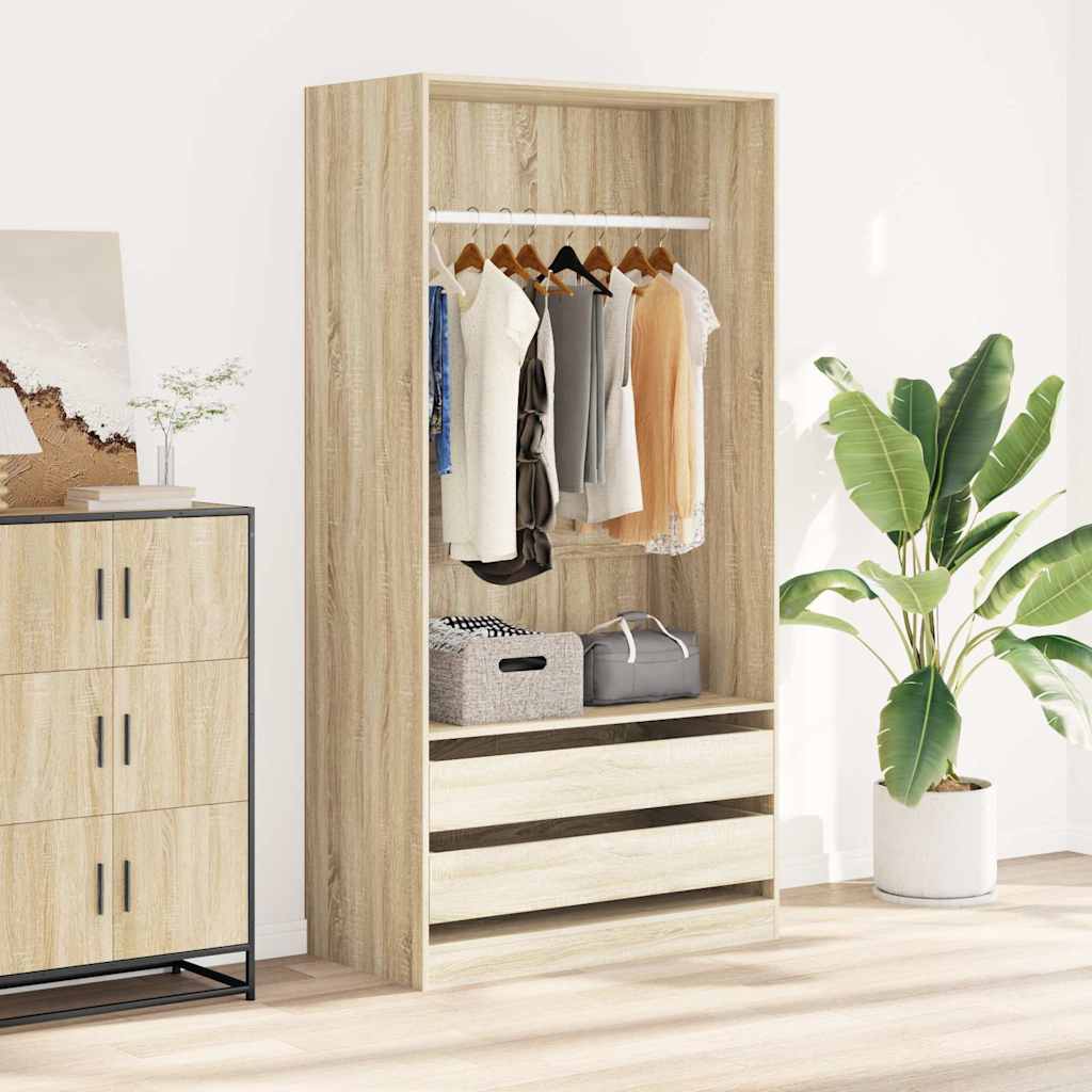 Kleiderschrank Sonoma-Eiche 100x50x200 cm Holzwerkstoff