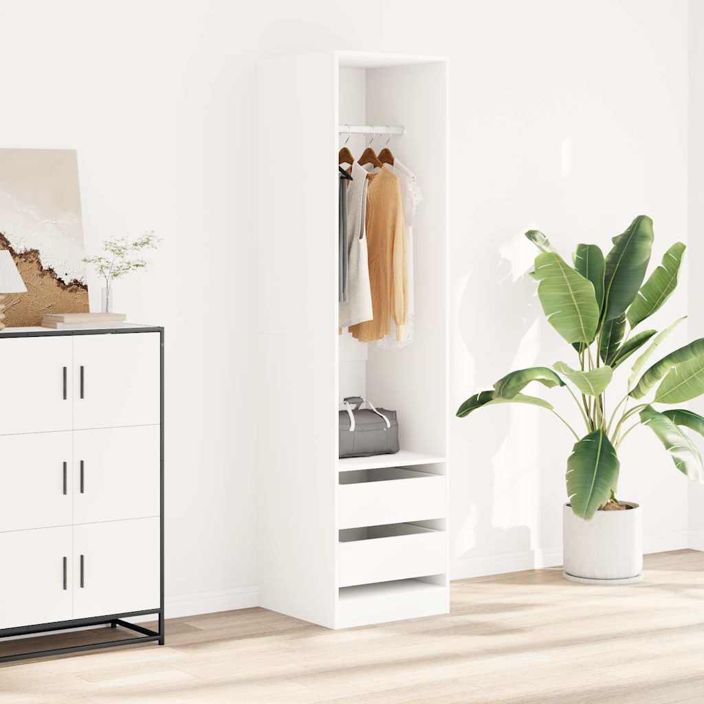 Kleiderschrank mit Schubladen Weiß 50x50x200 cm Holzwerkstoff