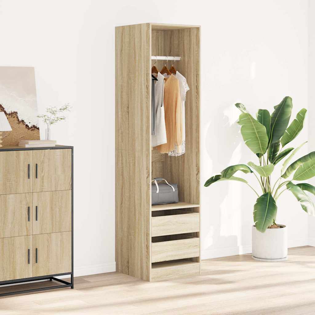 Kleiderschrank mit Schubladen Sonoma-Eiche 50x50x200 cm