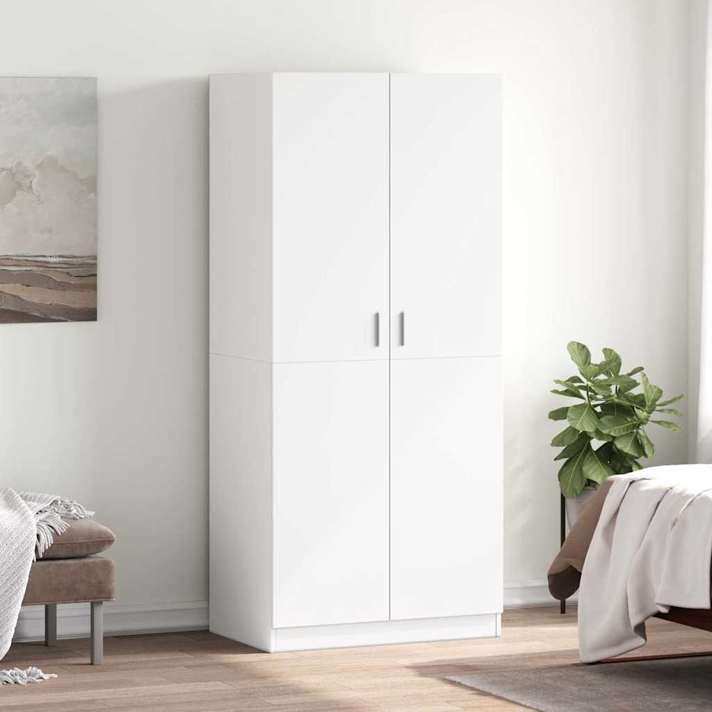 Kleiderschrank Weiß 80x52x180 cm Holzwerkstoff