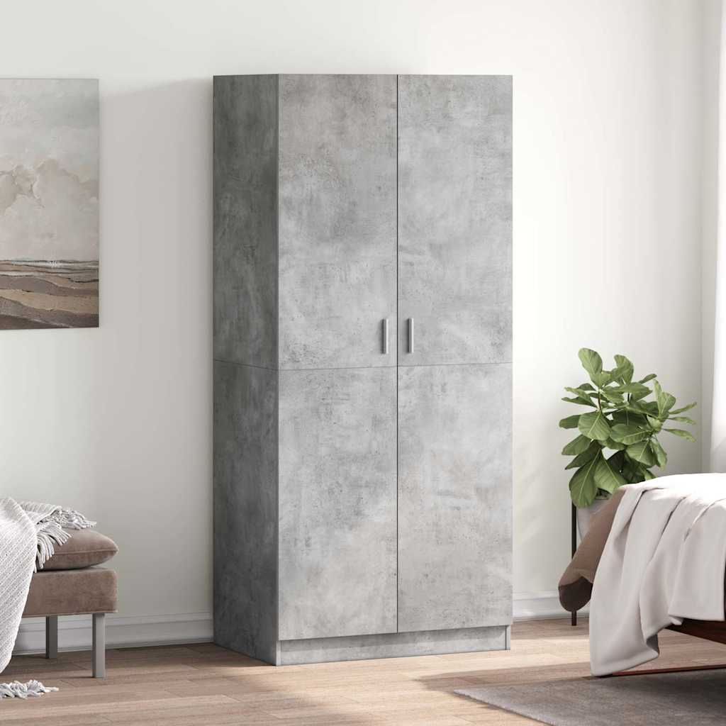 Kleiderschrank Betongrau 80x52x180 cm Holzwerkstoff