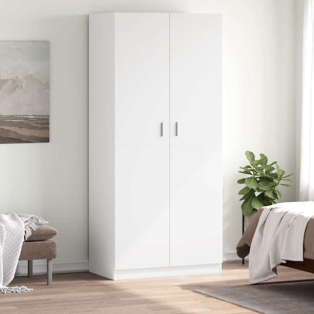 Kleiderschrank Weiß 90x52x200 cm Holzwerkstoff