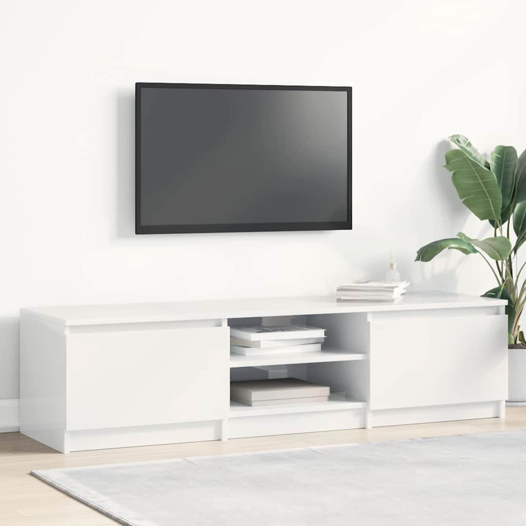 TV-Schrank Hochglanz-Weiß 140x40x35,5 cm Holzwerkstoff