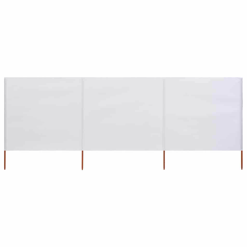 3-teiliges Windschutzgewebe 400 x 80 cm Sandweiß