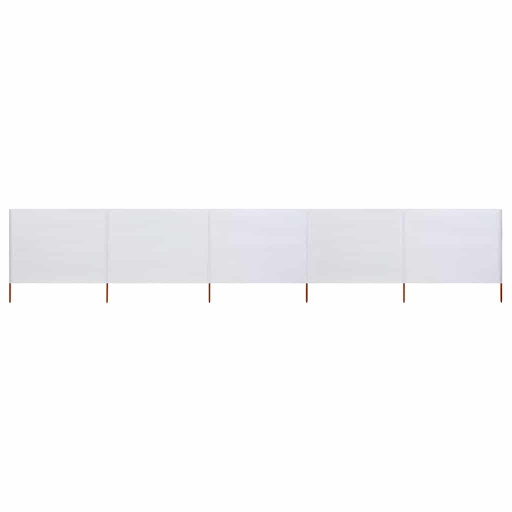 5-teiliges Windschutzgewebe 600 x 160 cm Sandweiß