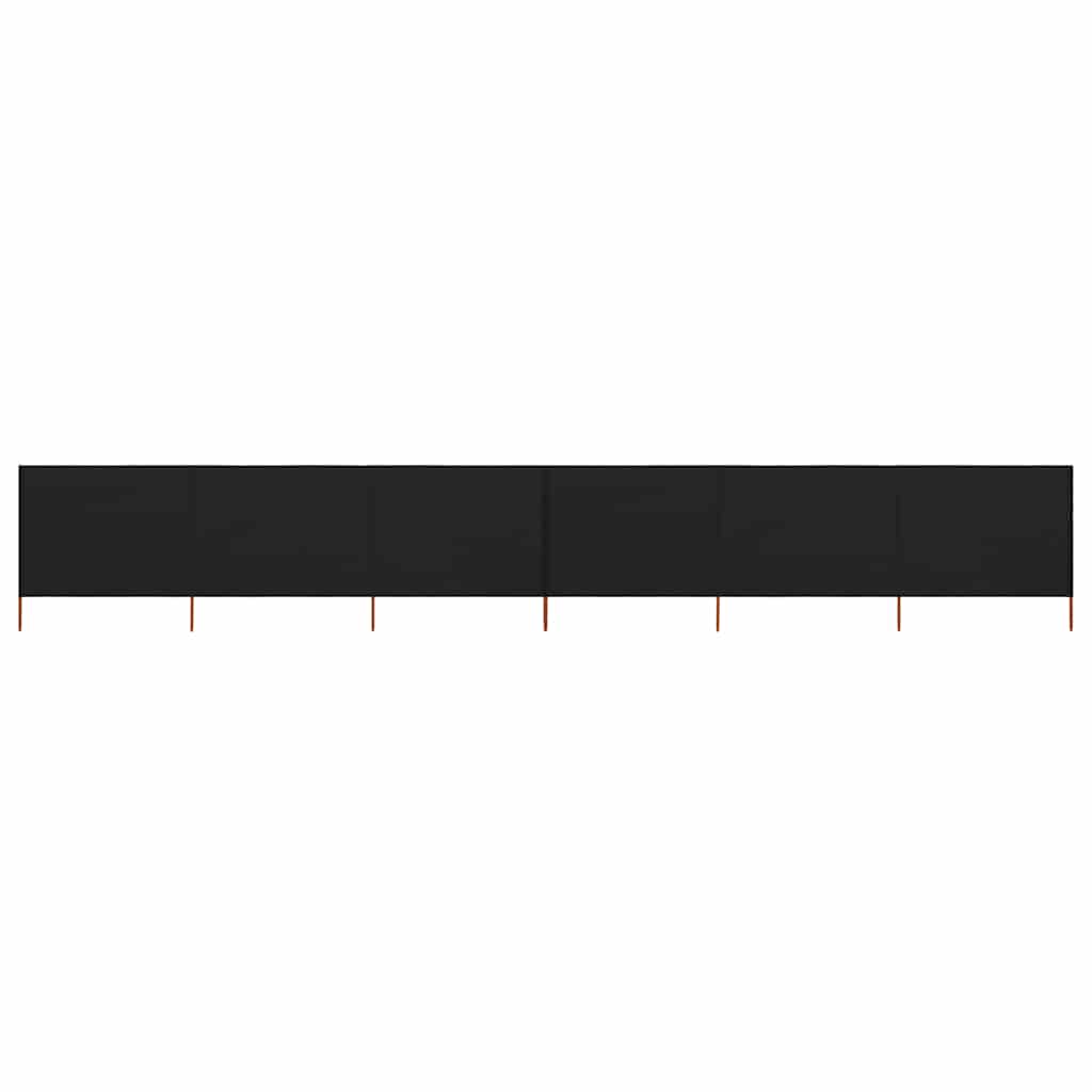 6-teiliges Windschutzgewebe 800 x 120 cm Schwarz