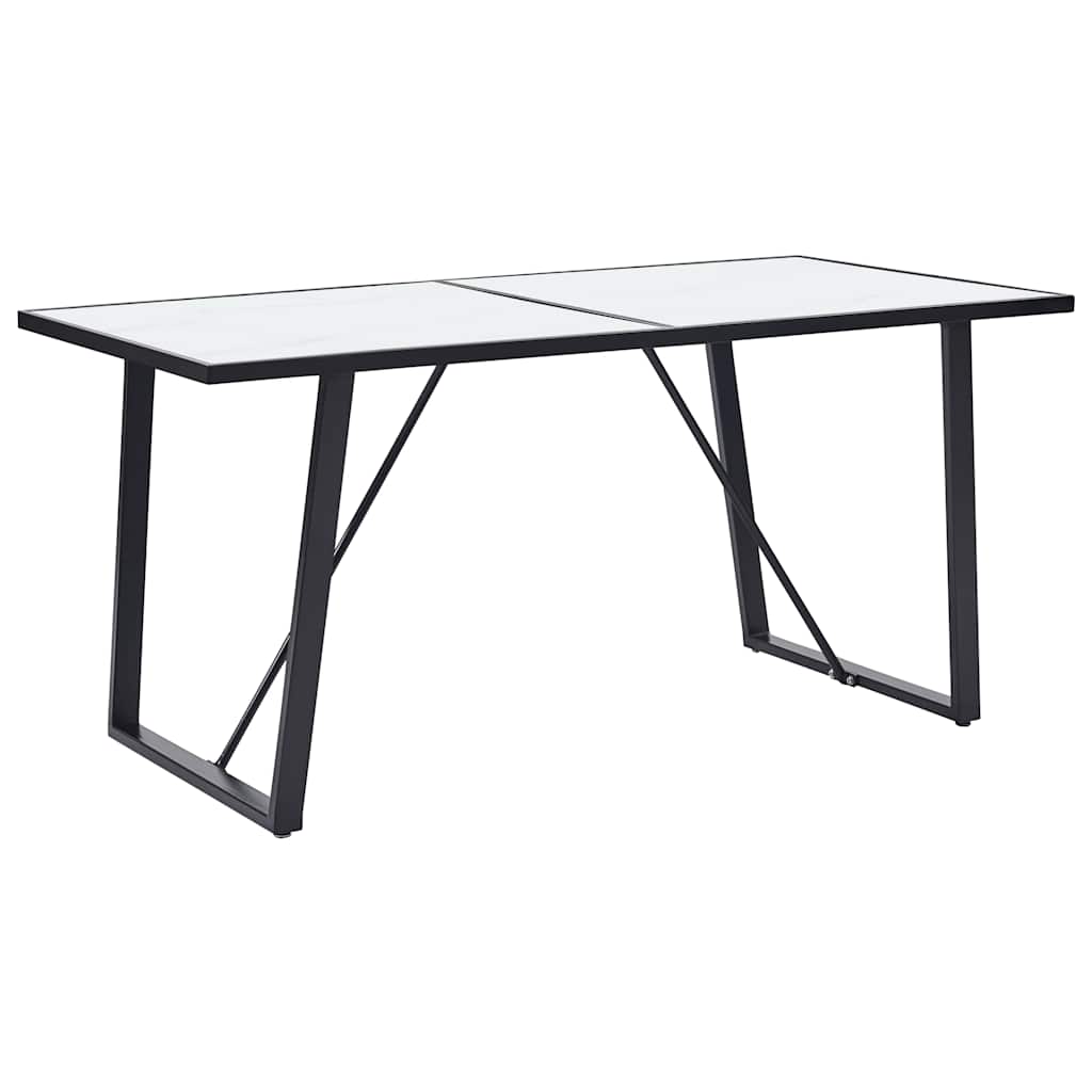 Esstisch Weiß 160 x 80 x 75 cm Hartglas