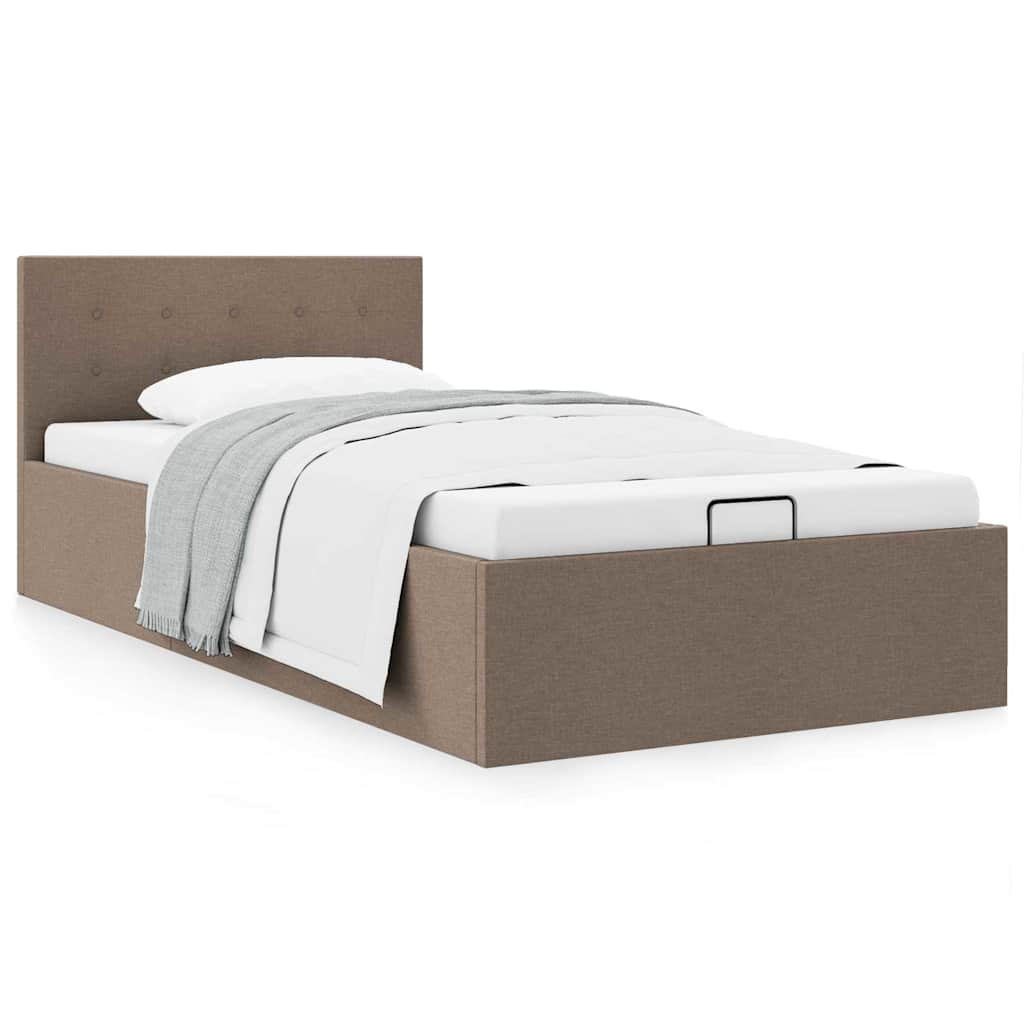 Stauraumbett Hydraulisch Taupe Stoff 100×200 cm