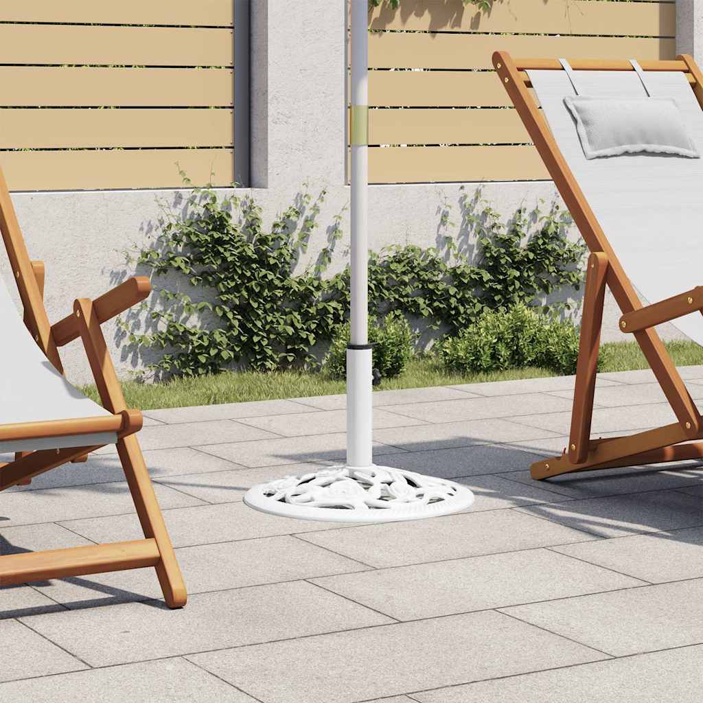 Sonnenschirmständer Weiß 12 kg 48 cm Gusseisen