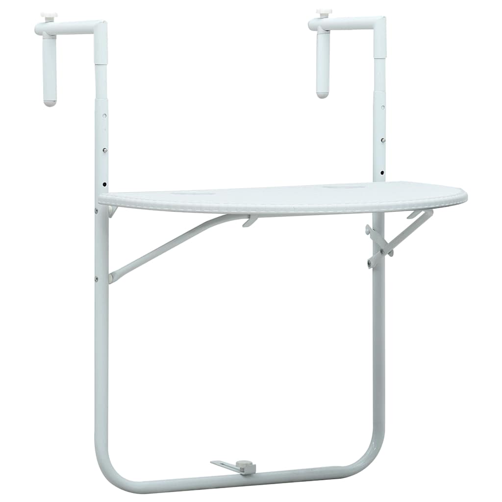Balkon-Hängetisch Weiß 60x64x83,5 cm Kunststoff Rattan-Optik
