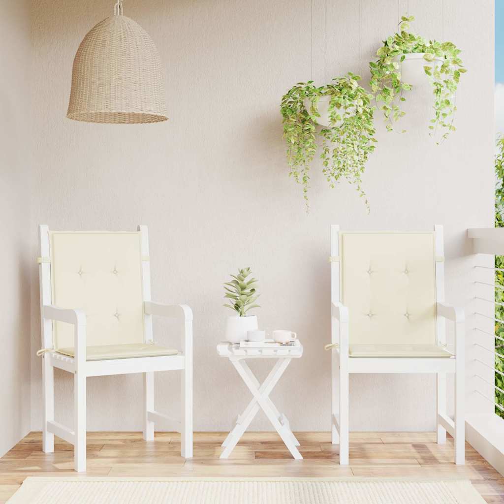 Gartenstuhlauflagen für Niedriglehner 2 Stk. Creme 100x50x3 cm