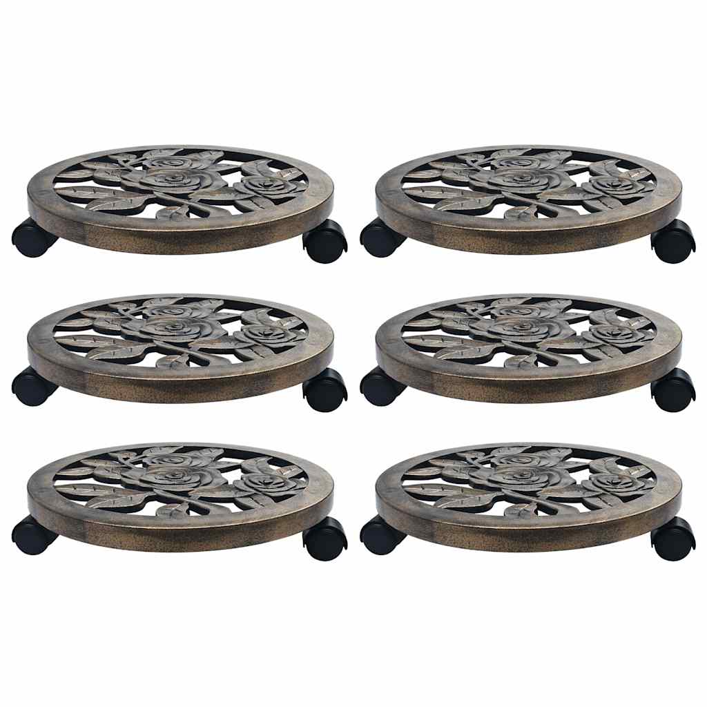 Pflanzenroller 6 Stk. Bronze 38 cm Kunststoff