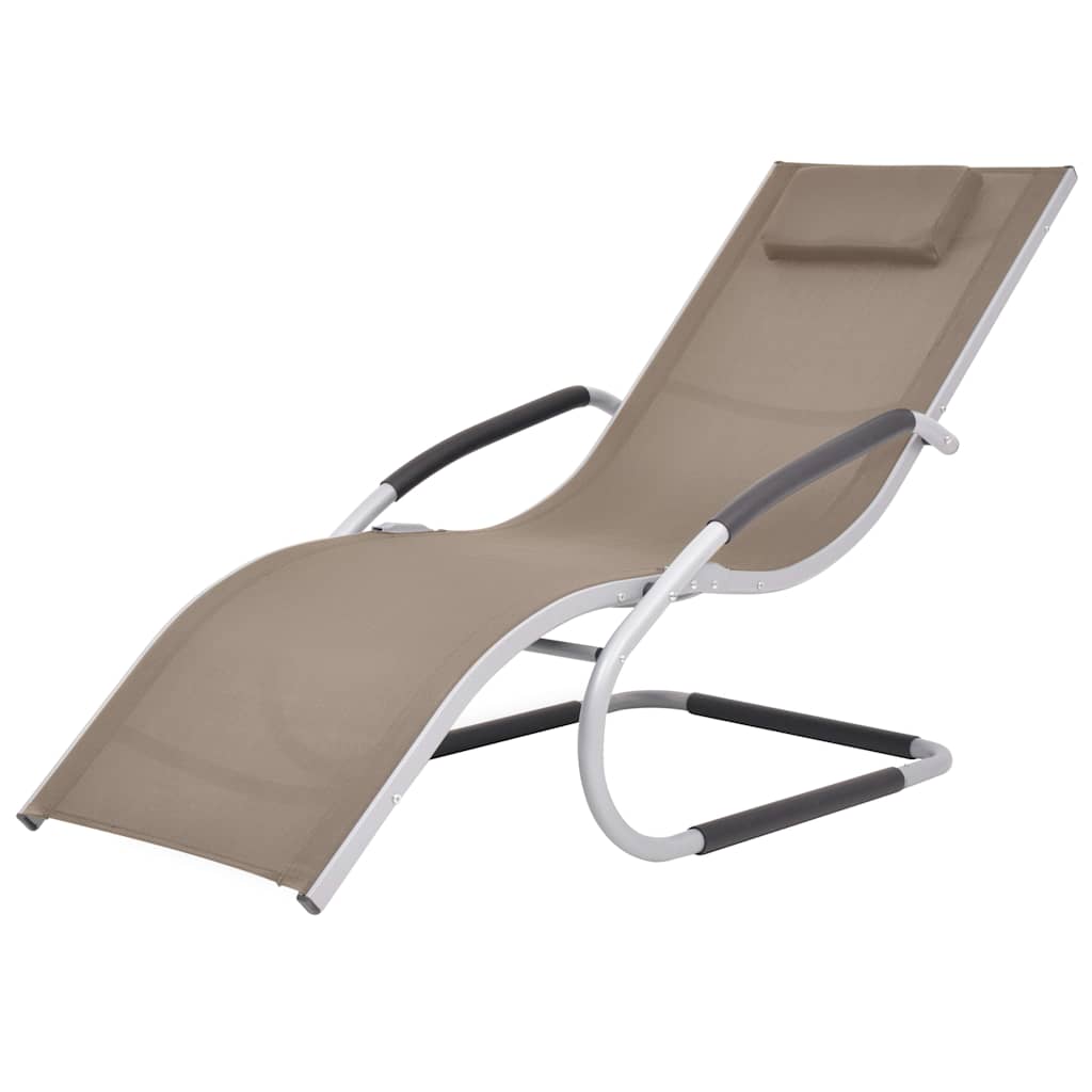 Sonnenliege mit Kissen Aluminium und Textilene Taupe