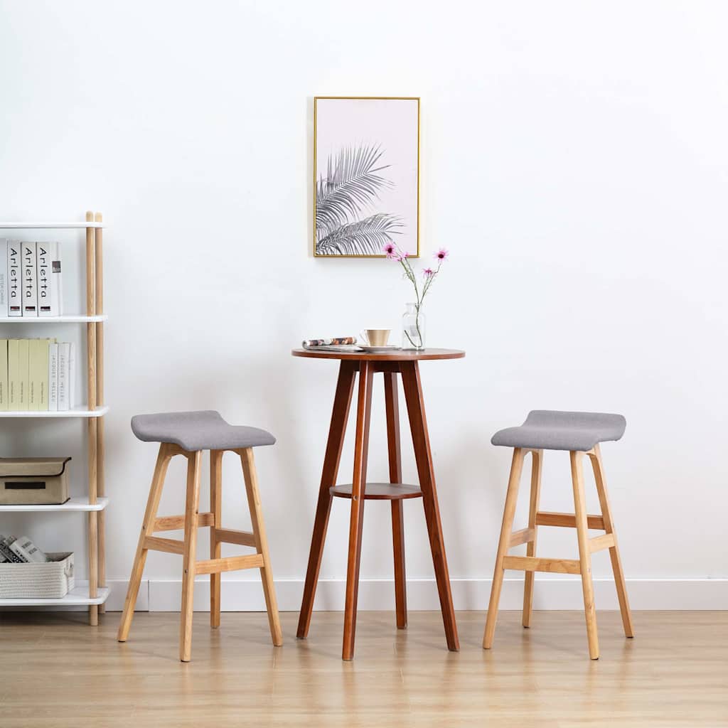Barhocker 2 Stk. Hellgrau Stoff
