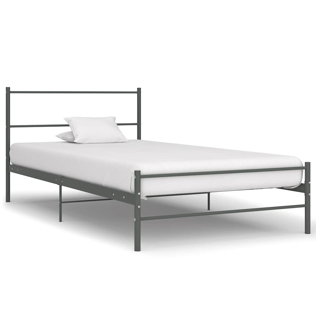 Bettgestell Grau Metall 90×200 cm