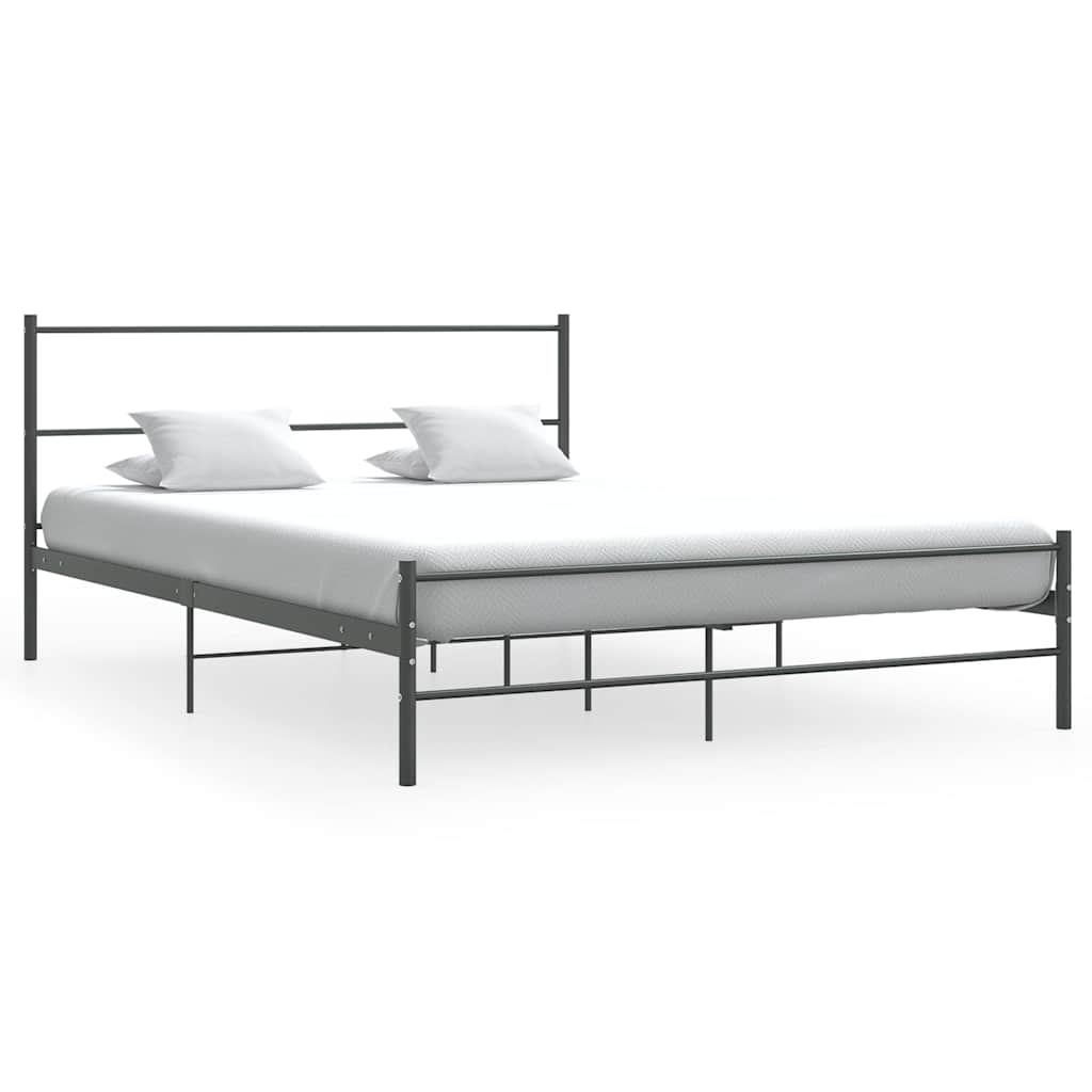 Bettgestell ohne Matratze Grau Metall 140×200 cm