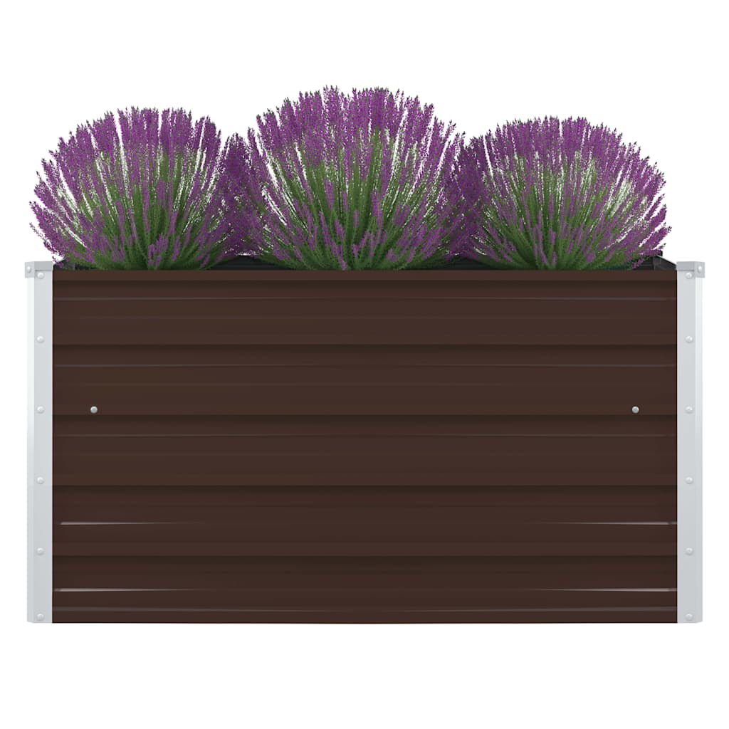 Hochbeet 100 x 100 x 45 cm Verzinkter Stahl Braun